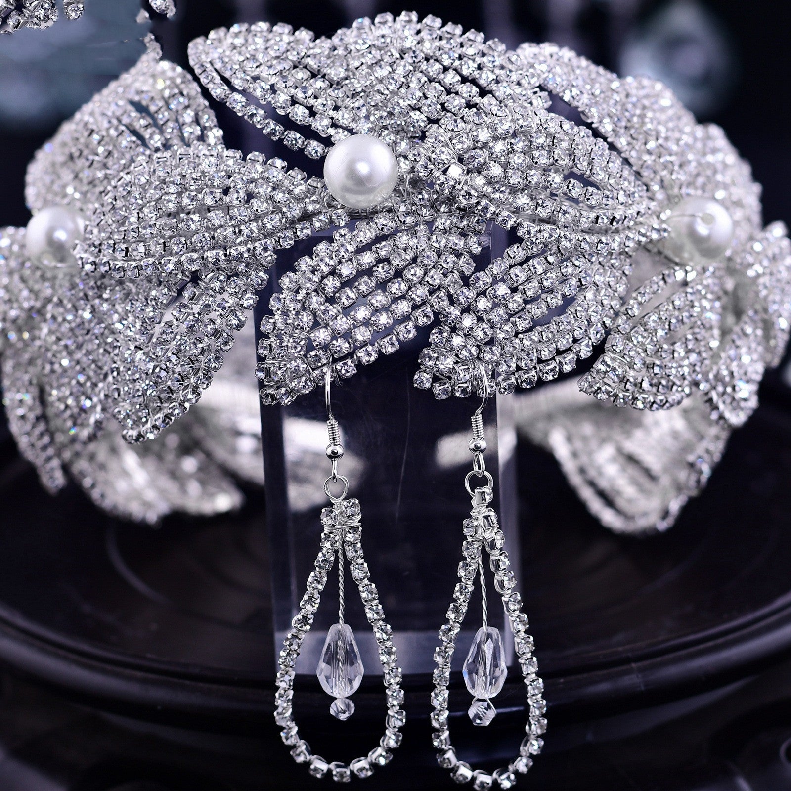 Rhinestone Leaf Handmade Hair Band