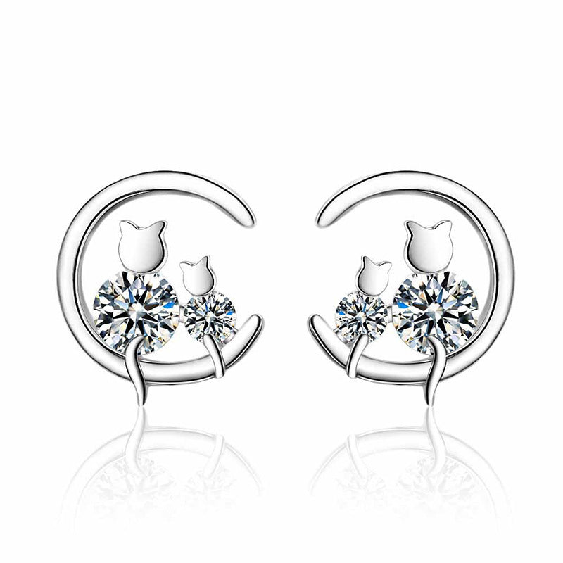 Women's Diamond Cat Ear Studs